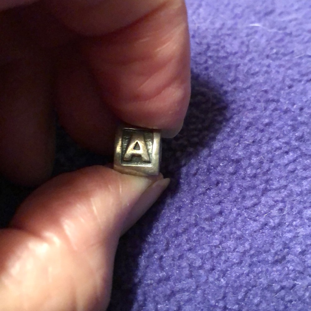 Sterling Silver Pandora “A” bead, marked ALE/ 925